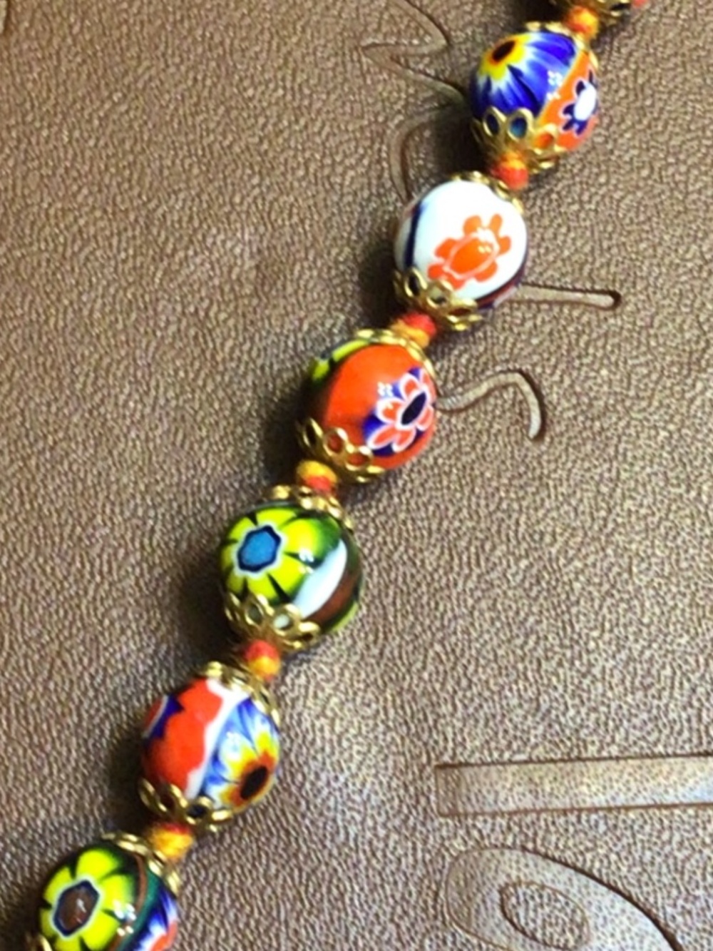 Vintage Multi-Colored Venetian Murano Millefiori Glass Beads Bracelet - Picture 10 of 14